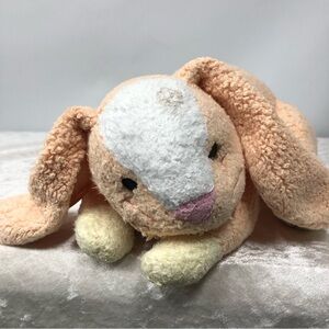 Vintage Ty Baby Bunny Peach Rabbit Plush Honeybunny Rattle 2000 Sewn Eyes Easter